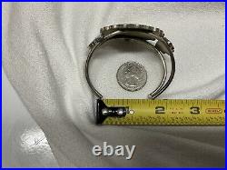 Vintage Navajo Zuni Sterling Silver Turquoise MOP Sun Maiden Cuff Bracelet