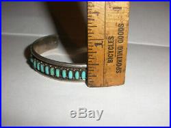 Vintage Navajo old pawn Sterling Silver turquoise petit point bracelet