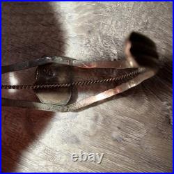 Vintage Navajo sterling silver cuff bracelet Stamped SC 925 Silver Cabochon