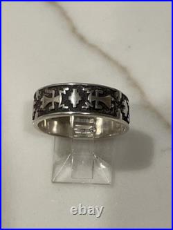 Vintage Navajo sterling silver wide cross band ring size 7.5 4.7G sterling