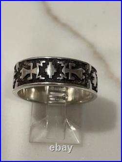 Vintage Navajo sterling silver wide cross band ring size 7.5 4.7G sterling