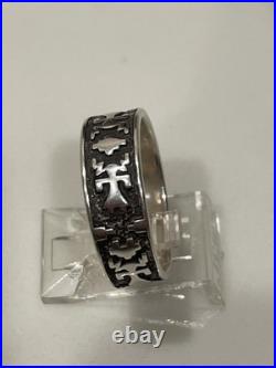 Vintage Navajo sterling silver wide cross band ring size 7.5 4.7G sterling