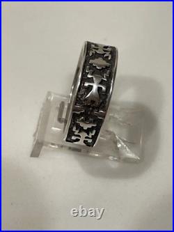 Vintage Navajo sterling silver wide cross band ring size 7.5 4.7G sterling