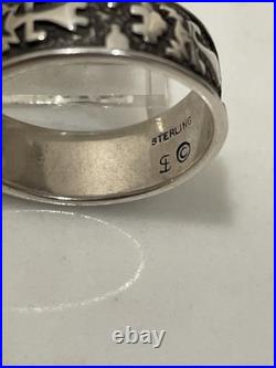 Vintage Navajo sterling silver wide cross band ring size 7.5 4.7G sterling