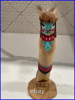 Vintage Navajo style kachina doll Longhair Handcrafted Signed By C. Tsosie 10
