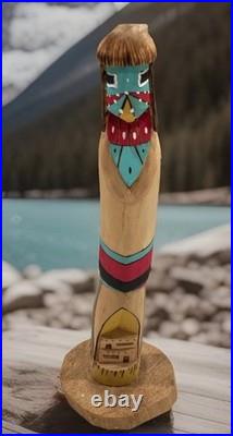 Vintage Navajo style kachina doll Longhair Handcrafted Signed By C. Tsosie 10