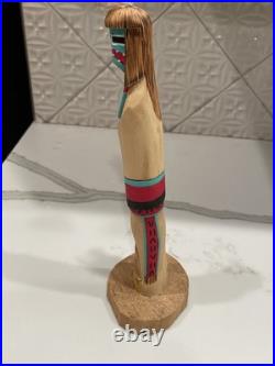 Vintage Navajo style kachina doll Longhair Handcrafted Signed By C. Tsosie 10