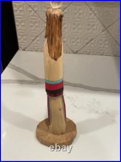 Vintage Navajo style kachina doll Longhair Handcrafted Signed By C. Tsosie 10