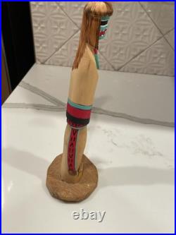 Vintage Navajo style kachina doll Longhair Handcrafted Signed By C. Tsosie 10