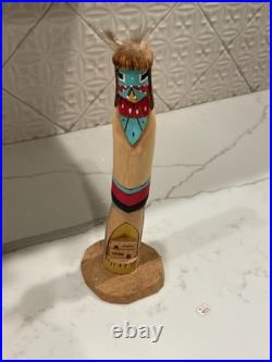 Vintage Navajo style kachina doll Longhair Handcrafted Signed By C. Tsosie 10