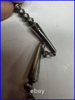 Vintage Necklace Native American Pillow Bead Stamped Flower Disc Turquoise 69 gr Vintage Necklace Native American Pillow Bead Stamped Flower Disc Turquoise 69 gr