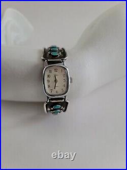 Vintage OLD PAWN Watch Tips Native American Sterling & Turquoise