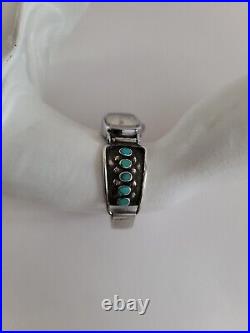 Vintage OLD PAWN Watch Tips Native American Sterling & Turquoise