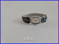 Vintage OLD PAWN Watch Tips Native American Sterling & Turquoise