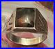 Vintage Old Bell Trading Post Sterling Silver Agate Mens Signet Ring Size 10.5
