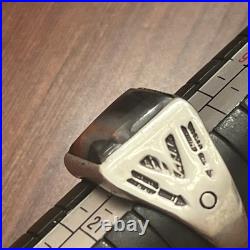 Vintage Old Bell Trading Post Sterling Silver Agate Mens Signet Ring Size 10.5