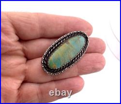 Vintage Old Native American Sterling Silver Turquoise Brooch MAKERS MARK? VIDEO