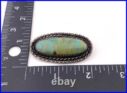 Vintage Old Native American Sterling Silver Turquoise Brooch MAKERS MARK? VIDEO