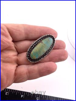 Vintage Old Native American Sterling Silver Turquoise Brooch MAKERS MARK? VIDEO