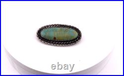 Vintage Old Native American Sterling Silver Turquoise Brooch MAKERS MARK? VIDEO