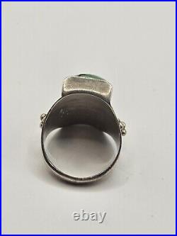 Vintage Old Navajo Native American Turquoise Sterling Silver Ring Size 9.5