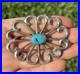 Vintage Old Pawn Native American Sterling Silver Turquoise Pin Pendant