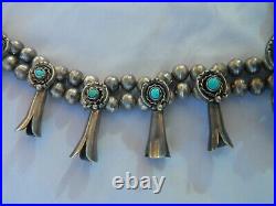 Vintage Old Pawn Navajo Silver Squash Blossom Necklace 161 Grams