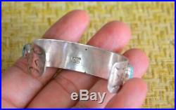 Vintage Old Pawn Sterling SB Sam Begay Turquoise Small Child's Cuff Bracelet