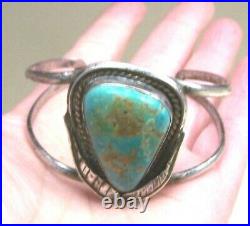Vintage Old Pawn Sterling Silver NAVAJO ROYSTON TURQUOISE Cuff Bracelet 6.5