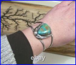 Vintage Old Pawn Sterling Silver NAVAJO ROYSTON TURQUOISE Cuff Bracelet 6.5