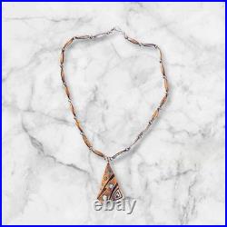 Vintage Old Pawn Sterling Silver & Turquoise Pendant & Necklace