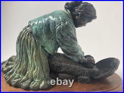 Vintage Original Fine Bronze Southwestern Sculpture Native American -Signed