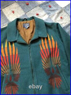 Vintage PENDLETON Beaver State Aztec Western Native American Wool Jacket Medium