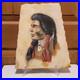 Vintage Painting-Native American Indian Onyx Slab-Signed withstand