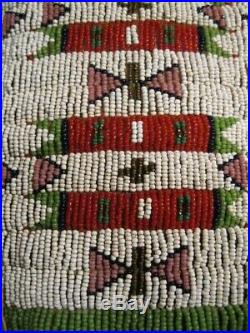 Vintage Pair Of Native American Sioux Indian Woman's Beaded Leggings