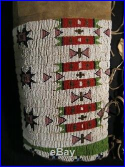 Vintage Pair Of Native American Sioux Indian Woman's Beaded Leggings