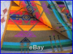 Vintage Pendleton Beaver State Wool Aztec Native American Design Blanket 72x44