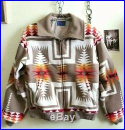 Vintage Pendleton Chief Joseph Navajo Native American Wool Jacket Coat Cream M