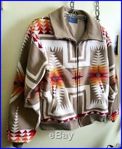 Vintage Pendleton Chief Joseph Navajo Native American Wool Jacket Coat Cream M