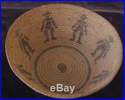 Vintage Pictorial Figural Pima Basket (cowboys) #679