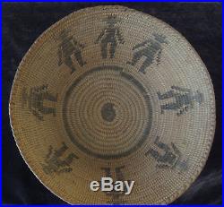 Vintage Pictorial Figural Pima Basket (cowboys) #679