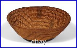 Vintage Pima Native American Indian Patterned Basket Woven Basketry Vessel Bowl