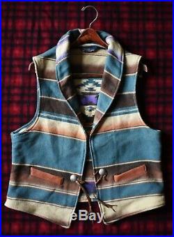Vintage Polo Ralph Lauren Native American Chimayo Vest Size L USA Made RRL Aztec