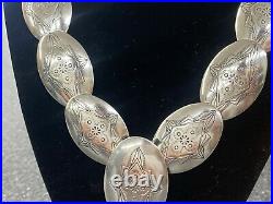 Vintage Q. T Sterling Pillow Bead Necklace