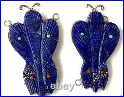 Vintage Quandelacy Comosona Zuni Pendants, Two, Corn Maiden, Lapis, Turquoise, Gift