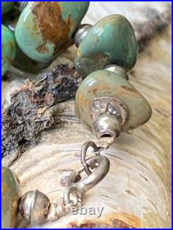 Vintage RA Handcrafted Sterling Silver Navajo Pearl Turquoise Nugget Bracelet Vintage RA Handcrafted Sterling Silver Navajo Pearl Turquoise Nugget Bracelet