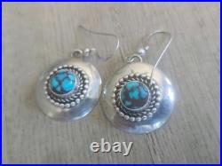 Vintage Randall Endito Navajo Sterling Silver Turquoise Earrings Dangle Rare