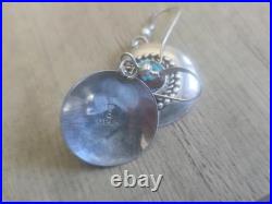 Vintage Randall Endito Navajo Sterling Silver Turquoise Earrings Dangle Rare