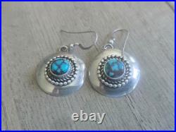 Vintage Randall Endito Navajo Sterling Silver Turquoise Earrings Dangle Rare