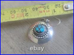 Vintage Randall Endito Navajo Sterling Silver Turquoise Earrings Dangle Rare